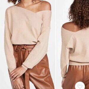 Line & Dot Favorite Off-Shoulder Mauve Knit Top Size S